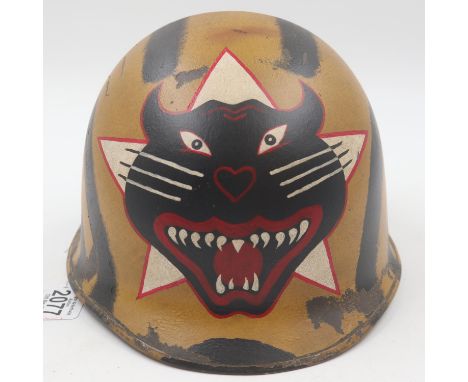 Vietnam War period 44th ARVN Rangers “Bumble Bee” Helmet. UK P&amp;P Group 2 (£20+VAT for the first lot and £4+VAT for subseq
