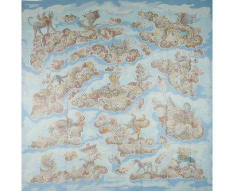 HERMÈS Konvolut "NUÉES IMAGINAIRES &amp; PELAGES ET CAMOUFLAGE", by Christine Henry und Aline Honoré, Entwürfe erstmals ersch