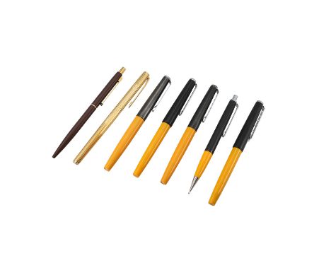 MONTBLANC VINTAGE Schreibgeräte Konvolut. Bestehend aus 7 Exemplaren. Jeweils mit starken Gebrauchsspuren.| MONTBLANC VINTAGE