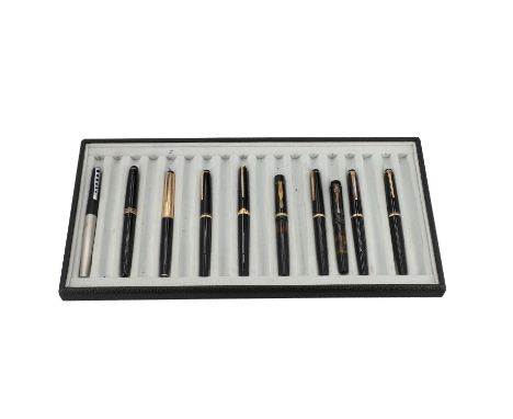 MONTBLANC VINTAGE Schreibgeräte Konvolut. Bestehend aus 10 Exemplaren. Diverse Modelle mit starken Gebrauchsspuren und teilwe