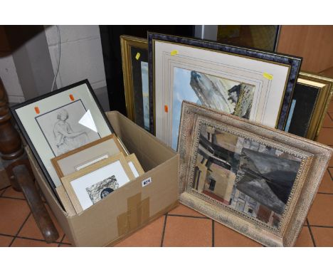A SMALL QUANTITY OF PICTURES AND PRINTS, comprising three Anthony Dawson signed limited etchings, largest 18cm x 24cm includi