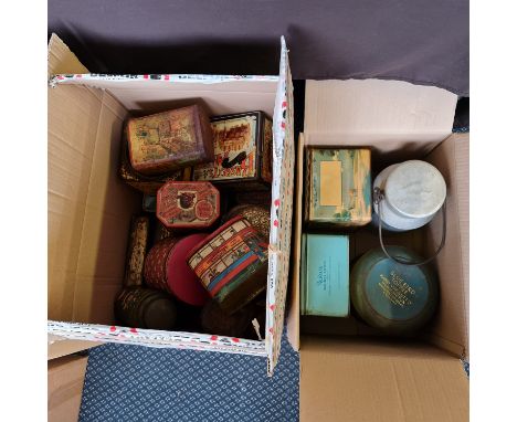 A collection of various vintage advertising tins to include Bluebird coffee, Colman’s mustard, etc. IMPORTANT: Online viewing