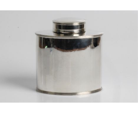 A George III silver tea caddy with marks for London 1788 and Hester Bateman, 11cm x 10cm x 7cm, approx. weight 182.9gms. Impo