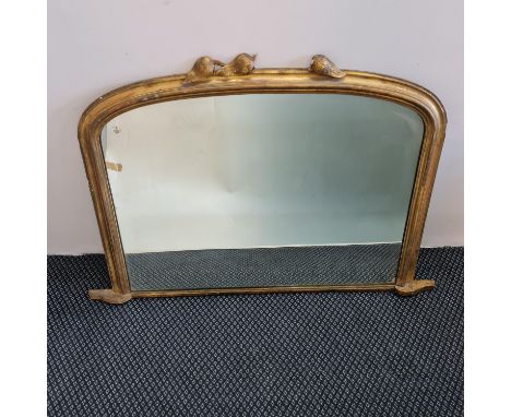 A 19th century gilded arch topped mantel mirror with leaf design to top. IMPORTANT: Online viewing and bidding only. Collecti