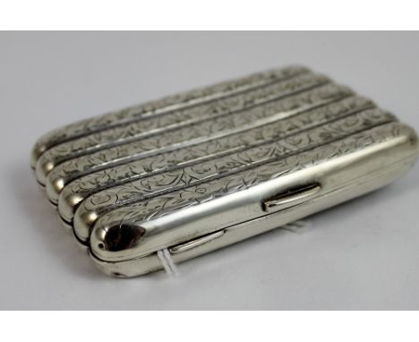 Good silver cigar shaped cigarette case, Birmingham 1903