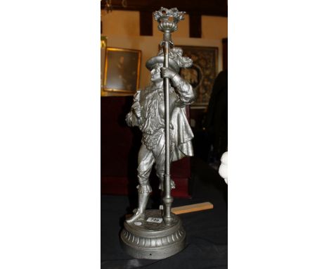 Cast metal Cavalier lamp base, c1900
