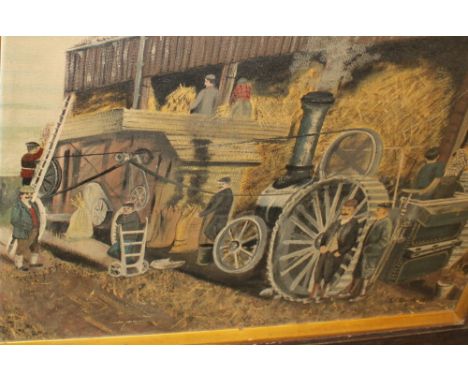 Wooden framed print on board signed A Quirk 1965 to bottom right, 74 x 50 cm