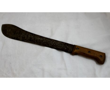 Wooden handled machete marked Brasil to blade