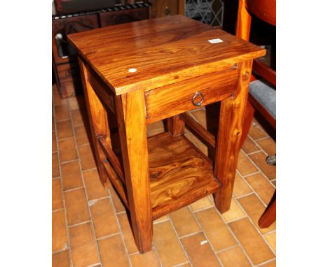 Hardwood lamp table with drawer