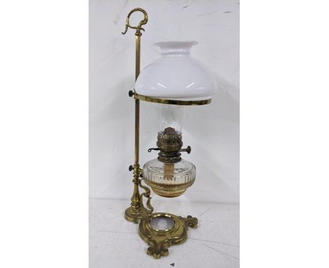An Art Nouveau student brass oil lamp Location:If there is no condition report shown, please request