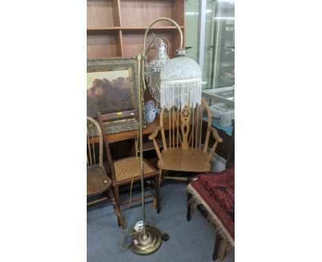 A modern Art Deco style standard lamp A/F with crooked support, mottled glass shade with dropletsLocation:If there is no cond