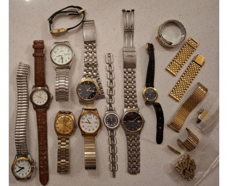 Mixed watches to include a Swatch Irony stainless steel ladies watch, a vintage gents Delfin gold tone and stainless steel wa