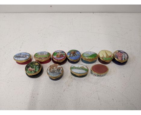 A collection of eleven Staffordshire enamel boxes, Dunbar Collection Location:If there is no condition report shown, please r