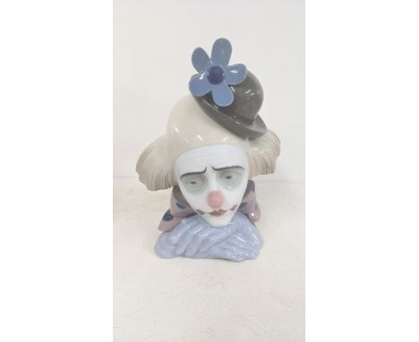 Lladro - hand painted porcelain figure entitled Pensive Clown with a Bowler hat, no 5130, 26.5cm hLocation:If there is no con
