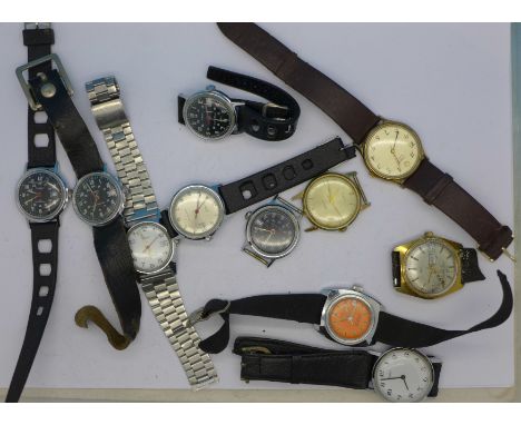 Eleven Timex wristwatches
