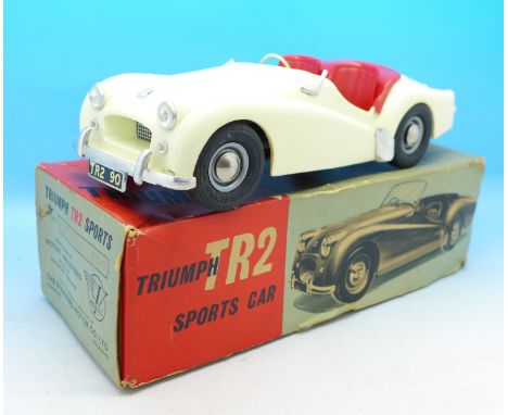 A Victory Models Triumph TR2 sports car, motorised, boxed, no windscreen