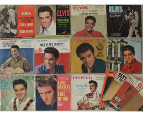 ELVIS US ORIGINAL PICTURE SLEEVES - Exciting pack of 37x US original picture sleeves from the King, with a 5x spare sleeves i