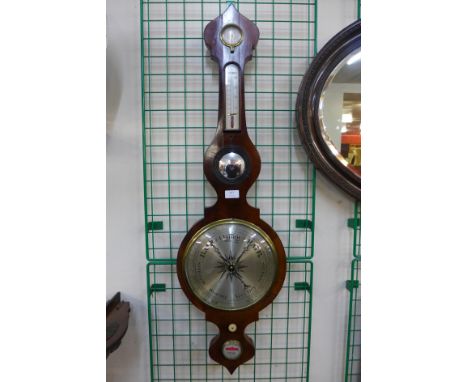 A George III mahogany barometer, signed D. Cattanio, Leeds 