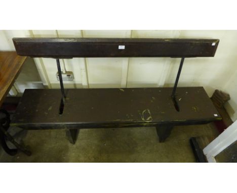 A railway platform bench 