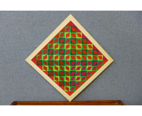 Victor Vasarely (1906-1997), Banya, screen print, circa 1964, 38 x 38cms 