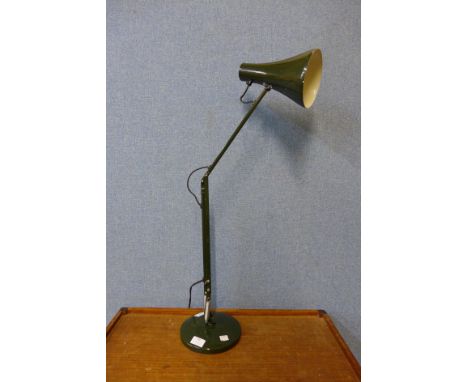 A green metal anglepoise desk lamp 