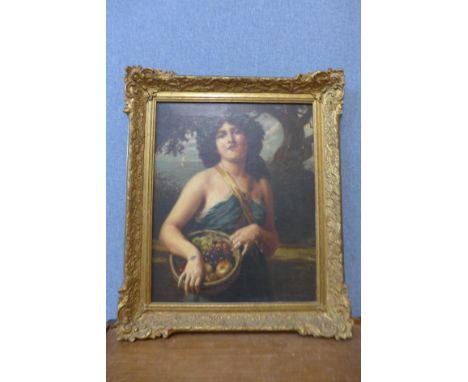 Eleanor Welby Wilkinson (19th Century), Pre-Raphaelite style portrait of a lady, oil on canvas, framed 