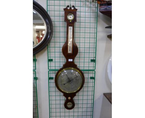 A George III inlaid mahogany barometer 