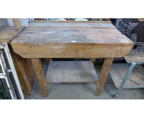A pine work bench 