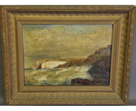 A pair of late 19th Century oils on canvas: Devonshire Coast, signed M K Roffey lower left, verso inscription with artist, ti