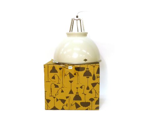 A boxed BTC 'Titan' ceiling light, the grey enamelled shade on a steel framework CONDITION REPORT: Diameter 45.5cm, H. 43cm, 