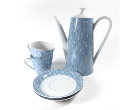 A Schonwald part six sitting tea service decorated in the 'Adria' pattern CONDITION REPORT: Missing one saucer