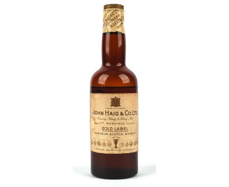 John Haig & Co Ltd, Gold Label liqueur Scotch whisky, C.1940 (half bottle)Condition Report:  Level just below shoulders