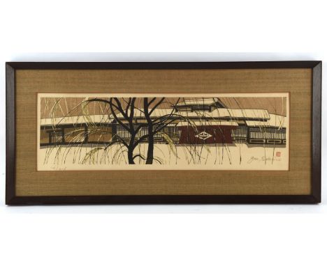 A  Sosaku Hanga by Junichiro Sekino [born in Yasukata, Aomori Prefecture in 1914; died 1988], framed and glazed; signed at bo