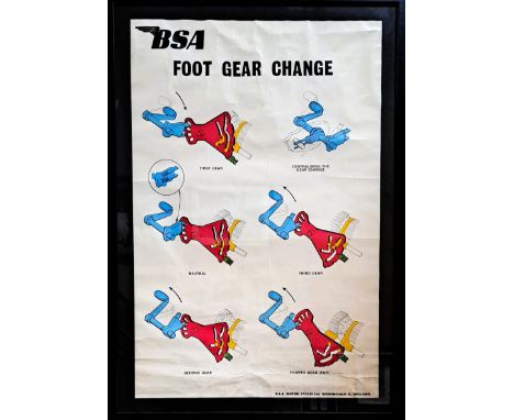 BSA FACTORY SUPPLIED WORKSHOP POSTER, 'GEARCHANGE MECHANISM' &nbsp;&nbsp;&nbsp;&nbsp;&nbsp;&nbsp;&nbsp;&nbsp;&nbsp;&nbsp;  A 