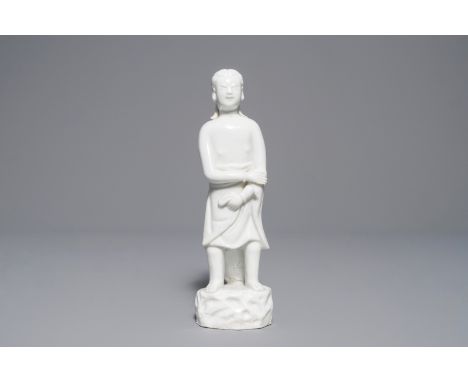 A Chinese Dehua blanc de Chine figure of 'Adam', Kangxi     H.: 22 cm         Condition reports and high resolution pictures 