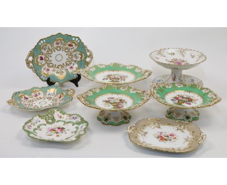 Set of selling 3 french flat plates in Limoges porcelain from one of the largest Parisian porcelain stores of the 1950s