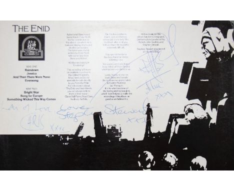 THE ENID ( prog rock band founded in 1973 )&nbsp; - Signed LP on the reverse in blue biro including ticket stubbs and sticker