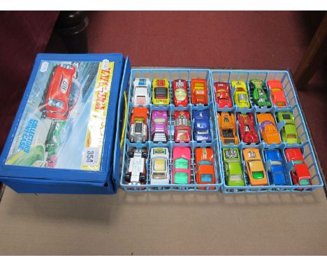 A Quantity of Twenty Four Matchbox 1:75's Superfast Vehicles, variable condition, in a two tray Matchbox carry case.