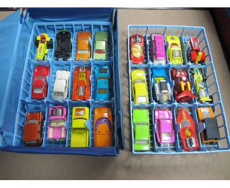 A Quantity of Twenty Four Matchbox 1:75's Superfast Vehicles, variable condition, in a two tray Matchbox carry case.