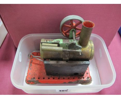 A Mamod 'Minor' Steam Engine with Burner, well used, missing release valve.