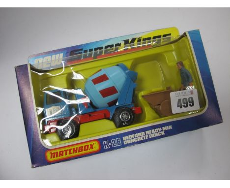 Matchbox Superkings No K-26 Bedford Ready Mix Concrete Truck, German Export 'Hoch and Tief' variant, excellent, boxed, tear t