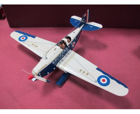 A Meccano Based Model of The SGB Supermarine, single engine, two crew, floats, finished in blue/white with roundals, wing spa