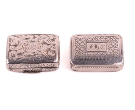 A George IV silver vinaigrette, by Joseph Willmore, Birmingham 1825, of rectangular form, the hinged lid with a waved bright-
