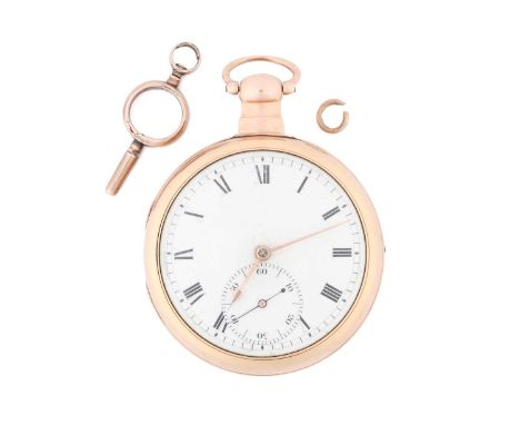 A John Sharp and Sons 18ct open face pocket watch and pair case, featuring a key-wound signed fusee 'diamond jewelled' moveme
