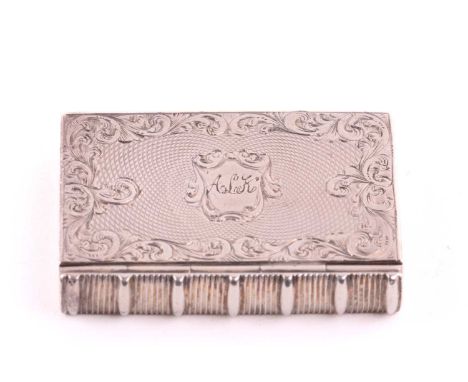 A Victorian silver vinaigrette, by Gervase Wheeler, Birmingham 1840, modelled in the form of a book, the hinged lid with engi