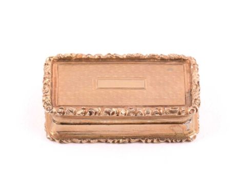 A Victorian silver-gilt vinaigrette, by Edward Smith, Birmingham, rubbed makers mark possibly 1837, of rectangular form, the 