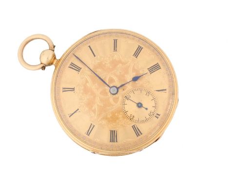 A Marchand Geneve open-face pocket watch, featuring a Swiss-made key-wound movement in a yellow metal case that tests as 18ct