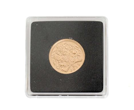 An Elizabeth II Platinum Jubilee 2022 Portrait Collection sovereign, in capsule, with certificate numbered 122.