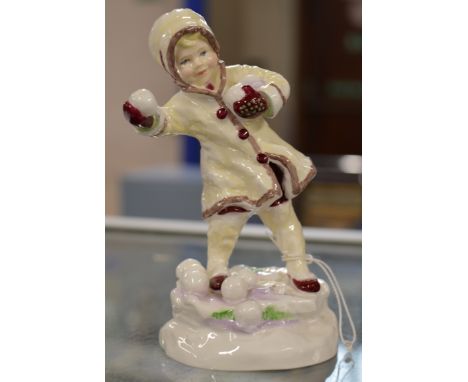 6½" ROYAL WORCESTER PORCELAIN FIGURINE ORNAMENT - DECEMBER, 3458, BY DOUGHTY     