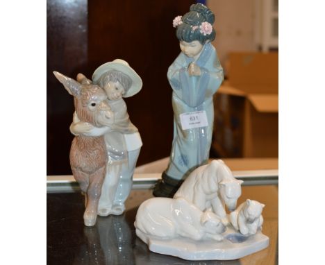 LLADRO POLAR BEAR GROUP &amp; 2 VARIOUS LLADRO FIGURINE ORNAMENTS     